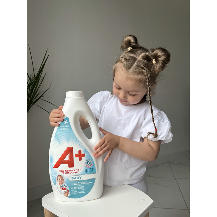 Гель для стирки A+ Baby для детского белья, 2.46 л (56 стирок) - 